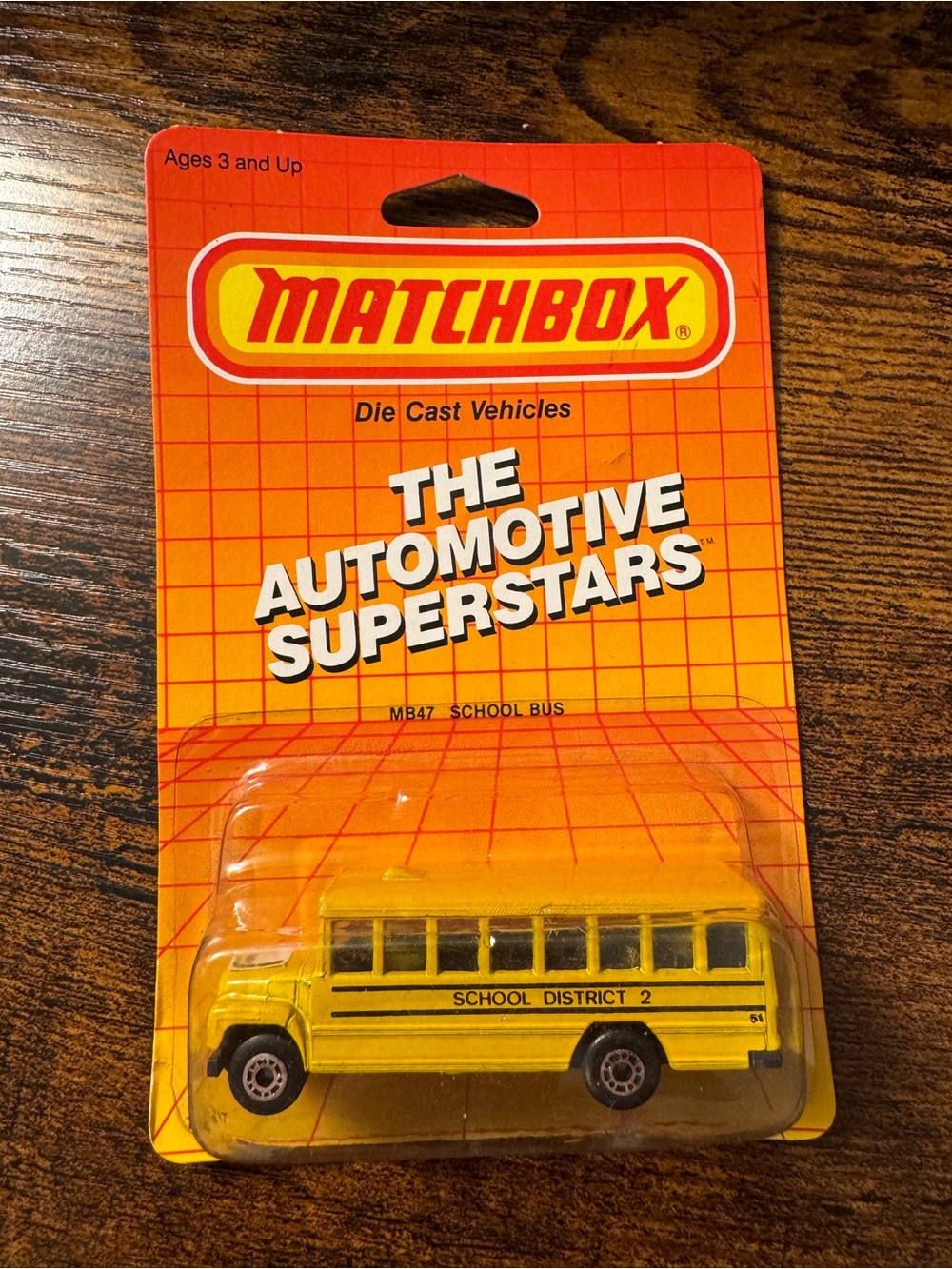 Vintage 1987 Matchbox The Automotive Superstars School District 2 Diecast Bus